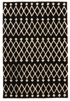 Wollen-vloerkleed - Paleros (zwart/wit)