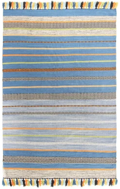 Vloerkleed Katoen - Bouira (blauw/multi)