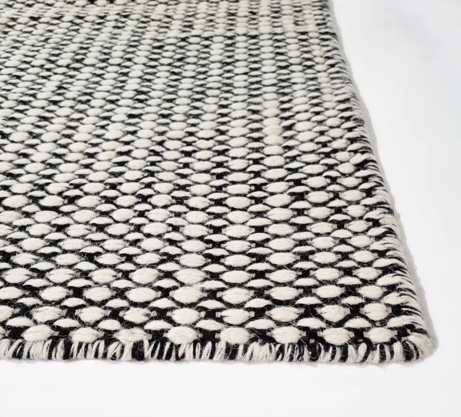 Wollen-vloerkleed - Delly (zwart/wit) - Afbeelding 2