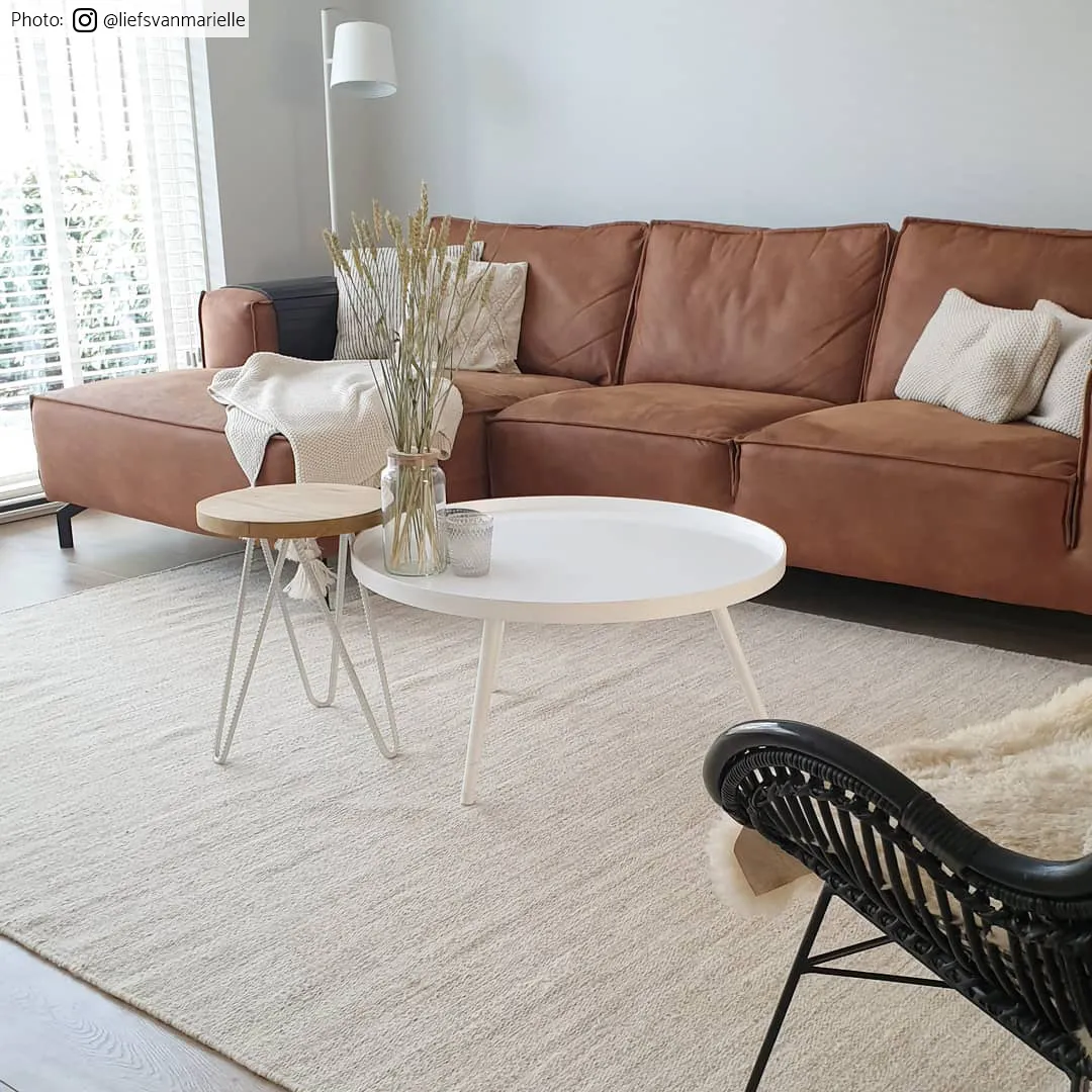 Wollen-vloerkleed - Dhurry (natuur) - Afbeelding 2