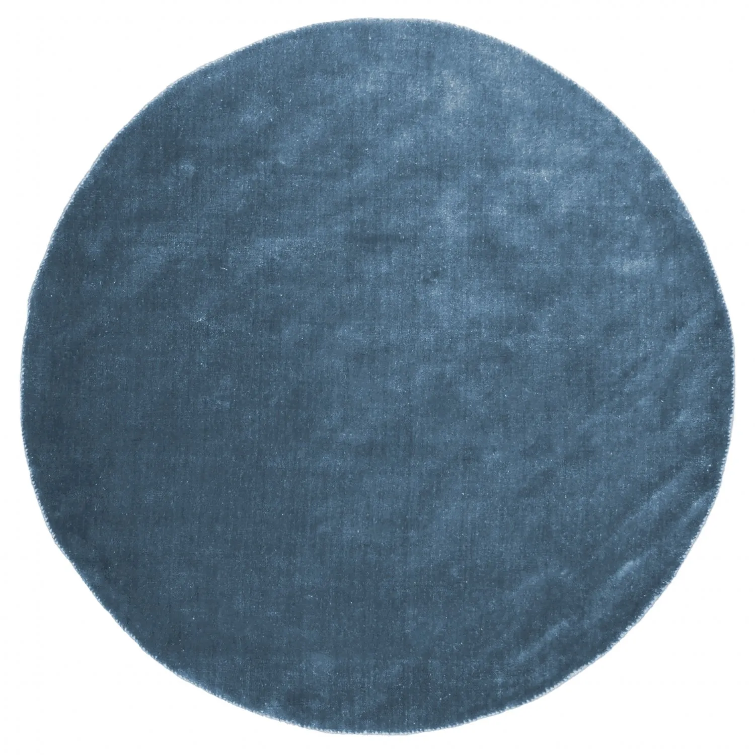Rond Vloerkleed - Recycled PET With Viscose Look (blauw)