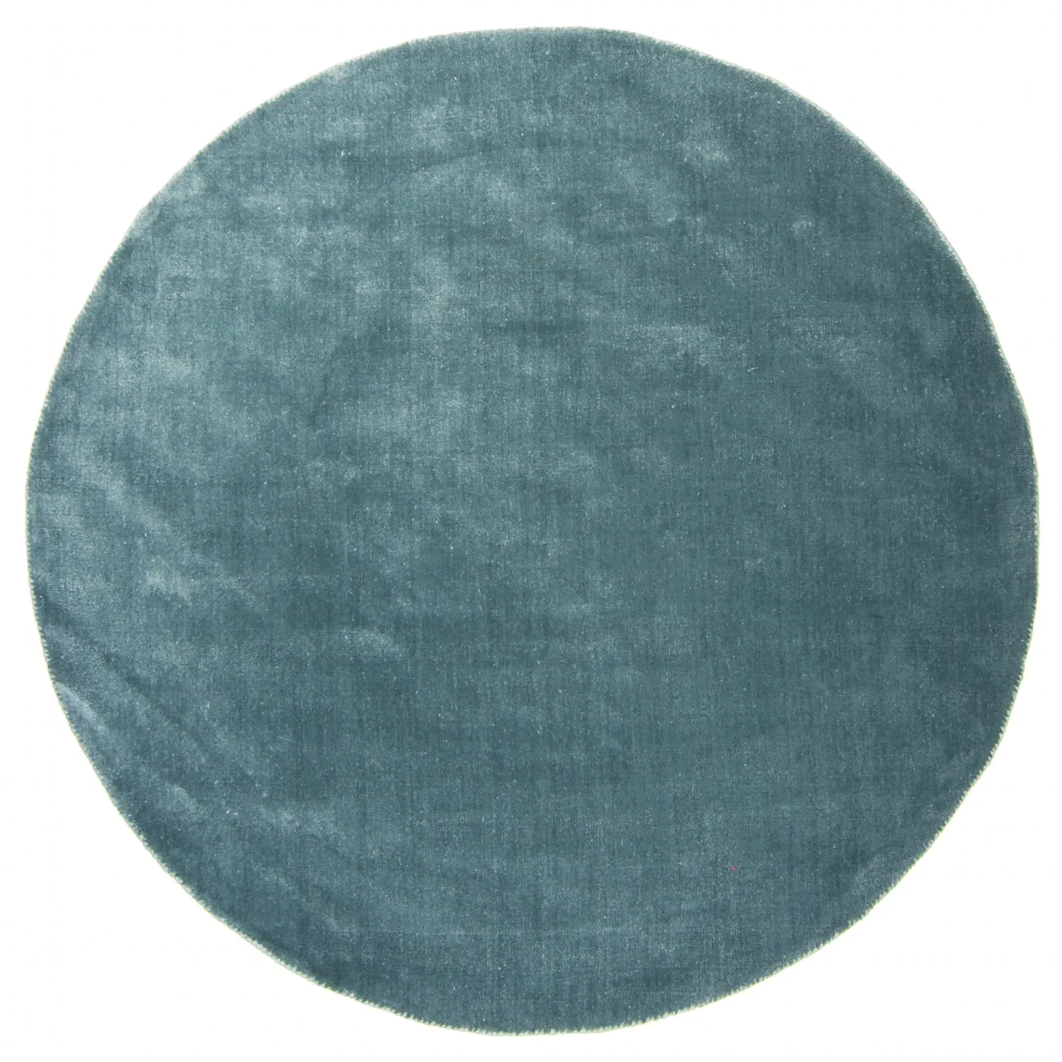 Rond Vloerkleed - Recycled PET With Viscose Look (staal Blauw)