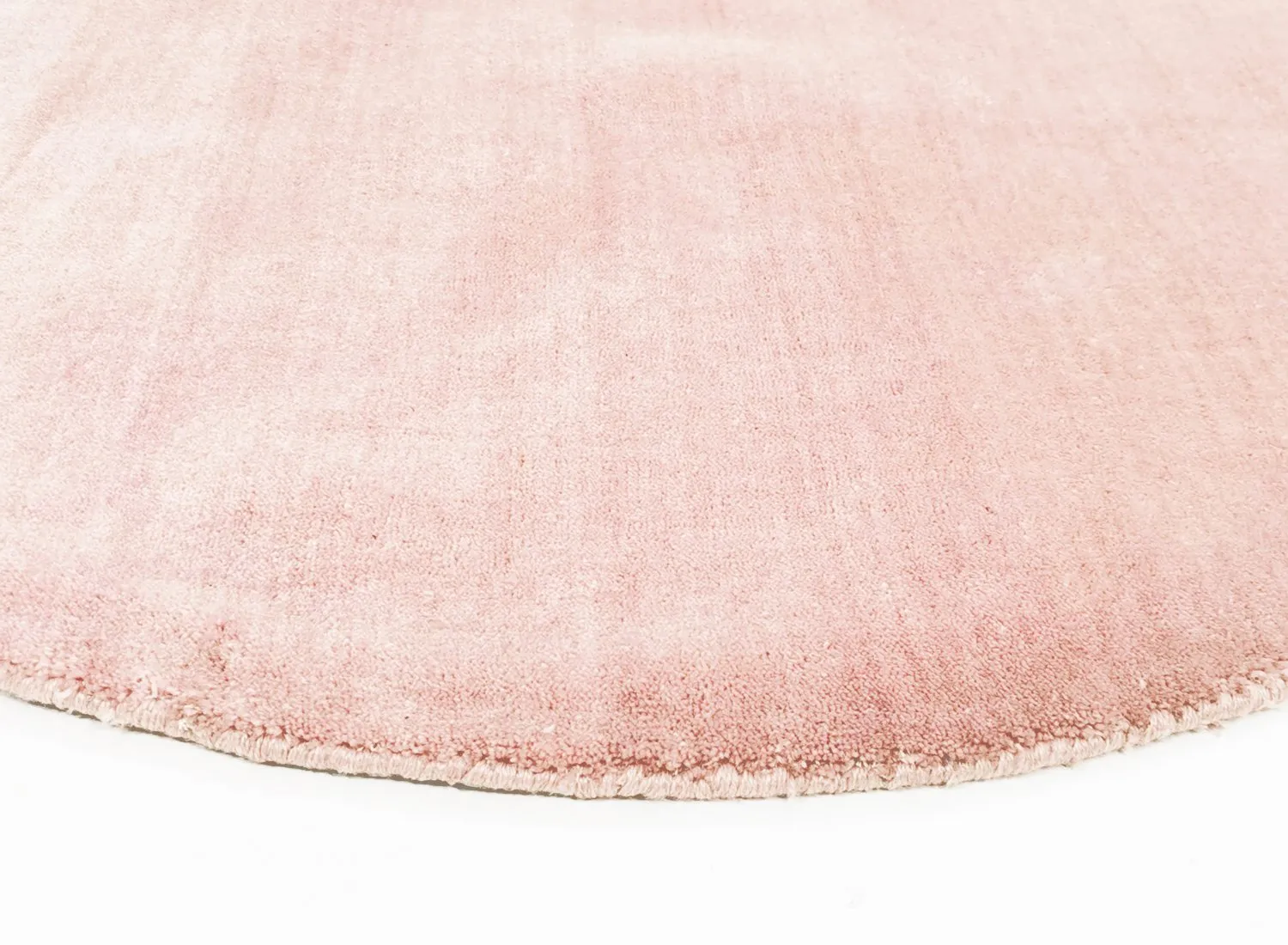Rond Vloerkleed - Recycled PET With Viscose Look (roze) - Afbeelding 2