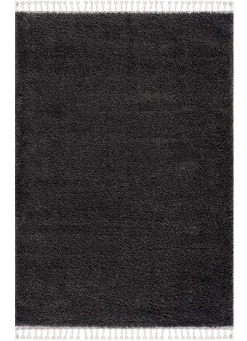 Hoogpolig Vloerkleed - Cudillero (zwart/antraciet)