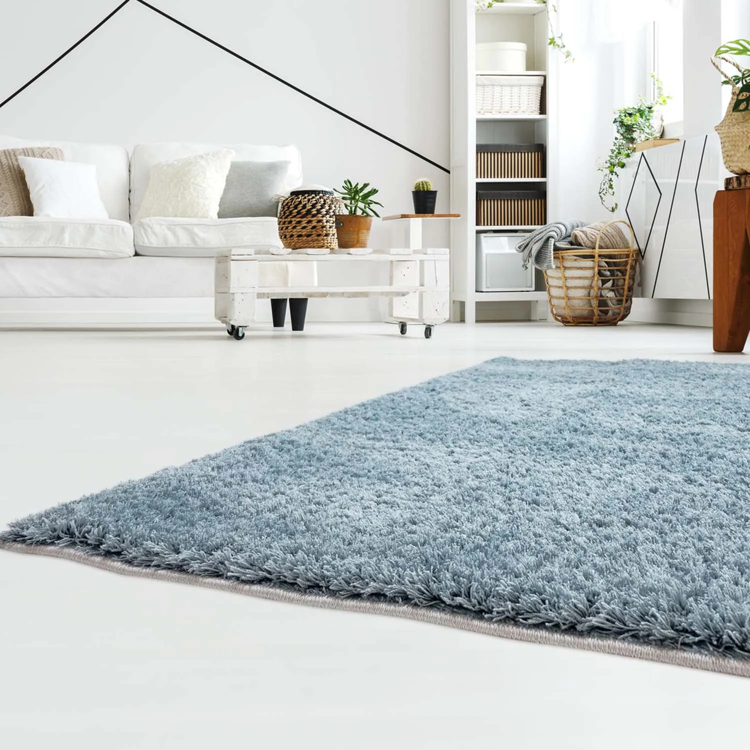 Hoogpolig Vloerkleed - Soft Shine (turkoois) - Afbeelding 2