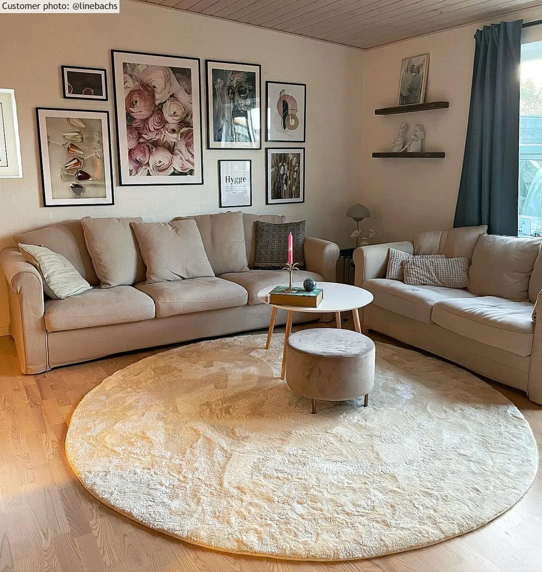 Ronde Vloerkleden - Aranga Super Soft Fur (beige) - Afbeelding 11